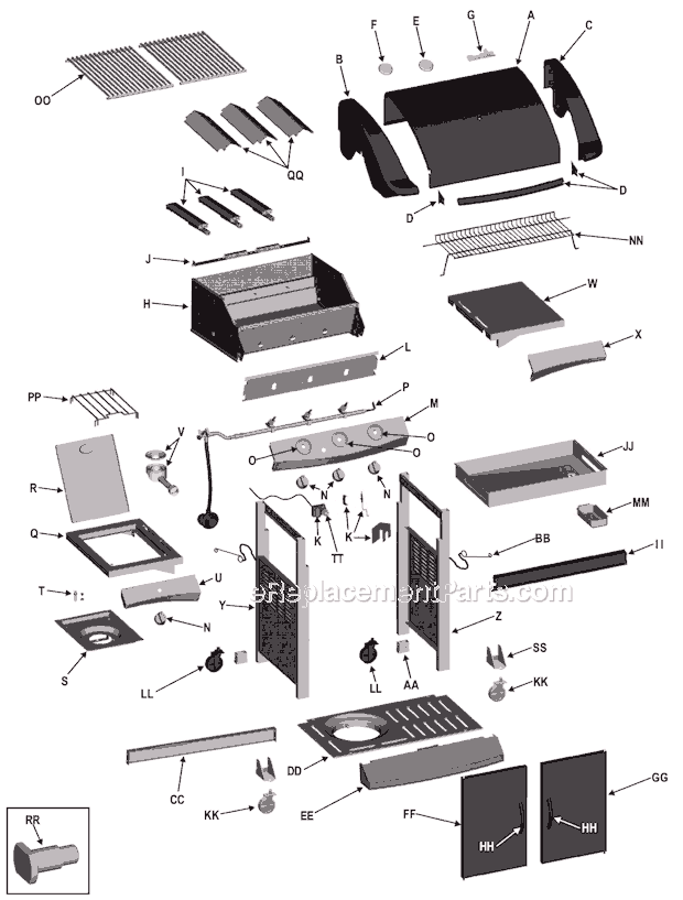 Page A Diagram and Parts List for 463261306  Char-Broil Grill