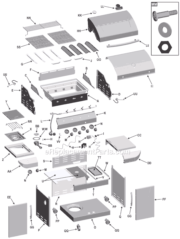 Page A Diagram and Parts List for 463268706  Char-Broil Grill