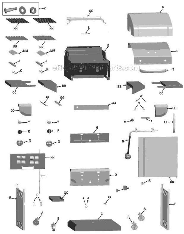 Page A Diagram and Parts List for 463269011  Char-Broil Grill