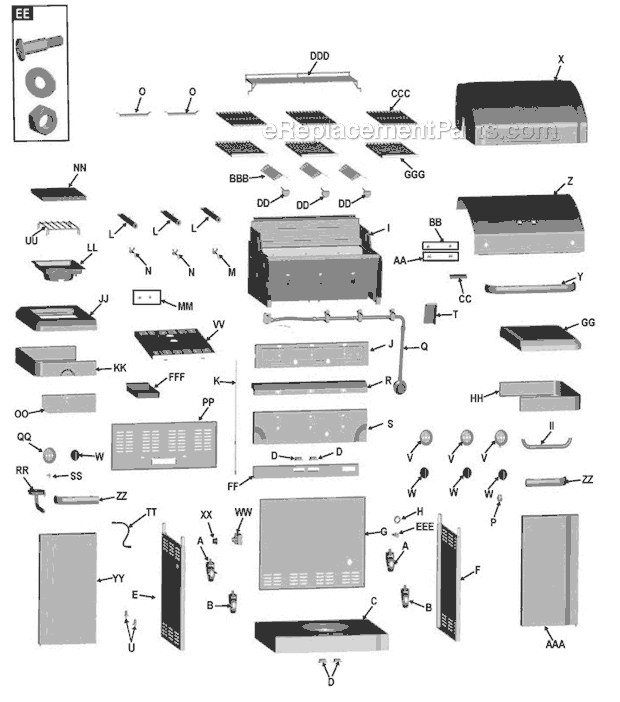 Page A Diagram and Parts List for 463269111  Char-Broil Grill