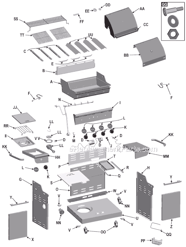 Page A Diagram and Parts List for 463269806  Char-Broil Grill