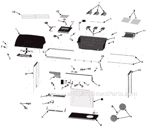 Page A Diagram and Parts List for 463350905  Char-Broil Grill