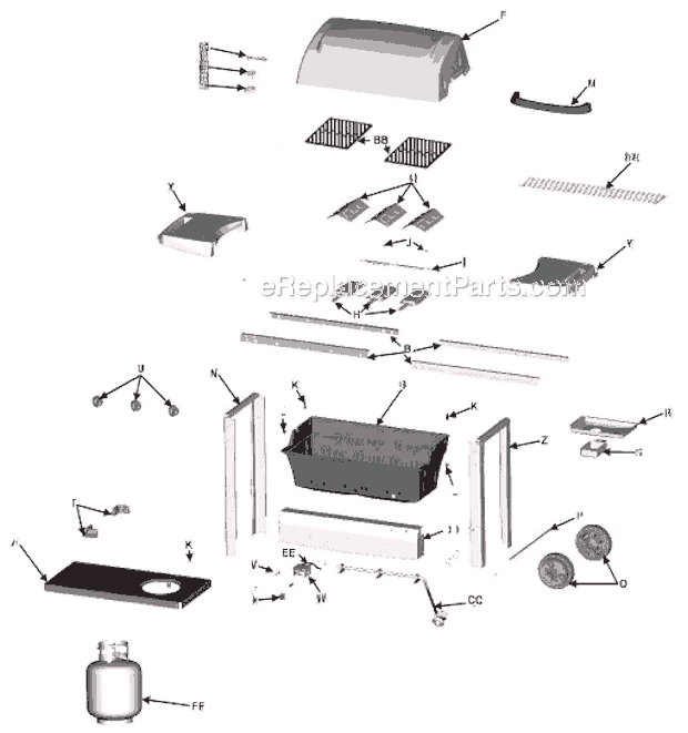 Page A Diagram and Parts List for 463351105  Char-Broil Grill