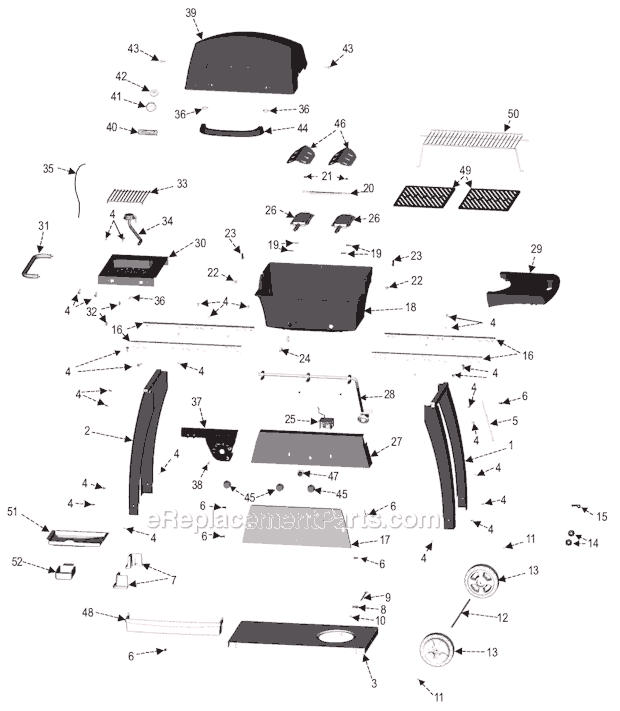 Page A Diagram and Parts List for 463351506  Char-Broil Grill