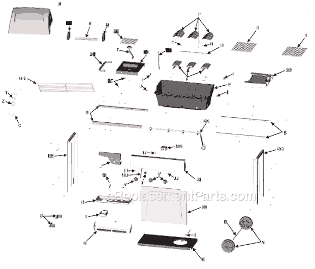 Page A Diagram and Parts List for 463352405  Char-Broil Grill