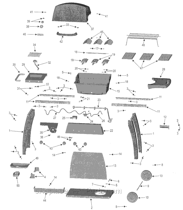 Page A Diagram and Parts List for 463352505  Char-Broil Grill
