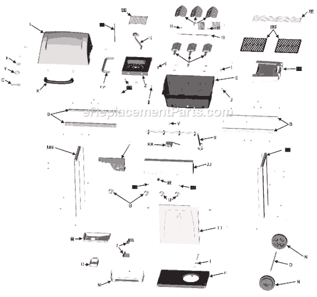 Page A Diagram and Parts List for 463362206  Char-Broil Grill