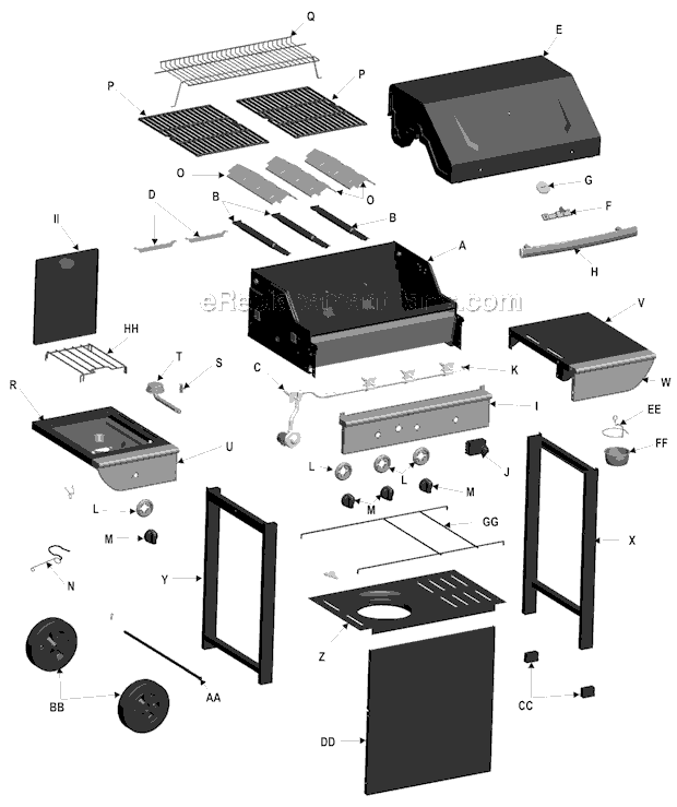 Page A Diagram and Parts List for 463420107 2007 Char-Broil Grill