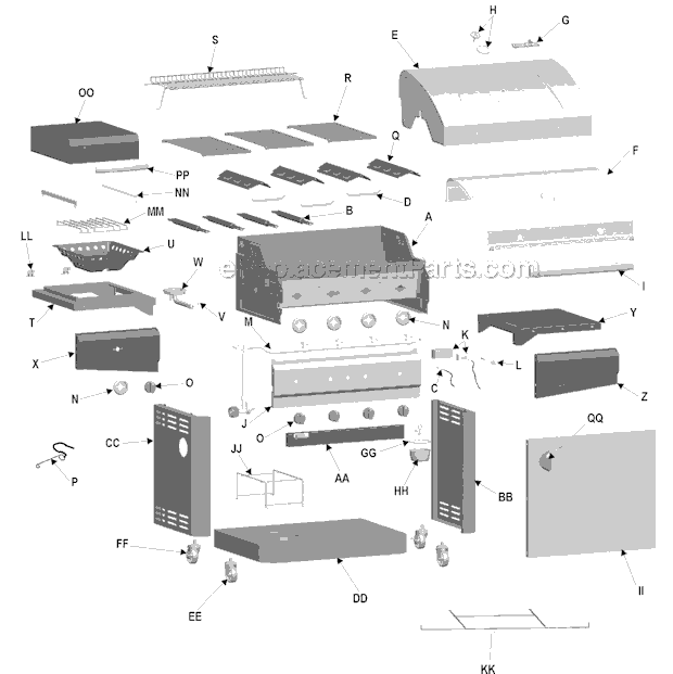 Page A Diagram and Parts List for 463420507 2007 Char-Broil Grill
