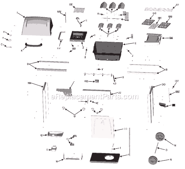 Page A Diagram and Parts List for 463450805  Char-Broil Grill
