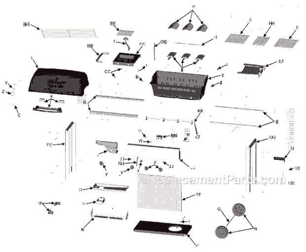 Page A Diagram and Parts List for 463451005  Char-Broil Grill