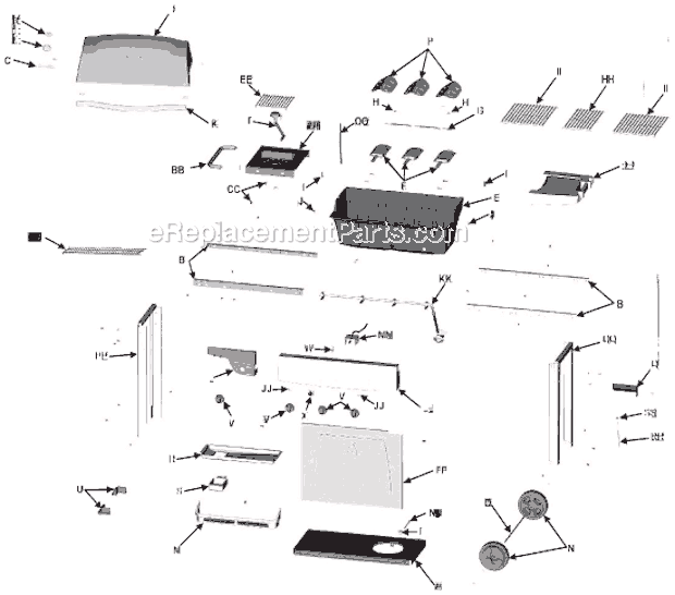 Page A Diagram and Parts List for 463452206  Char-Broil Grill