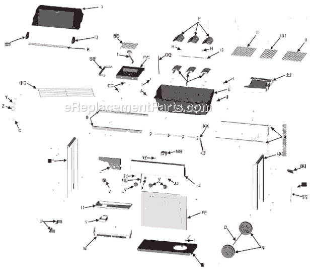 Page A Diagram and Parts List for 463452405  Char-Broil Grill