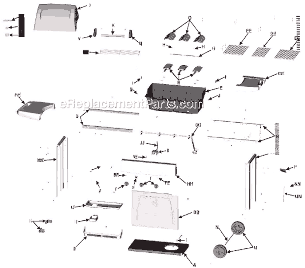 Page A Diagram and Parts List for 463452705  Char-Broil Grill