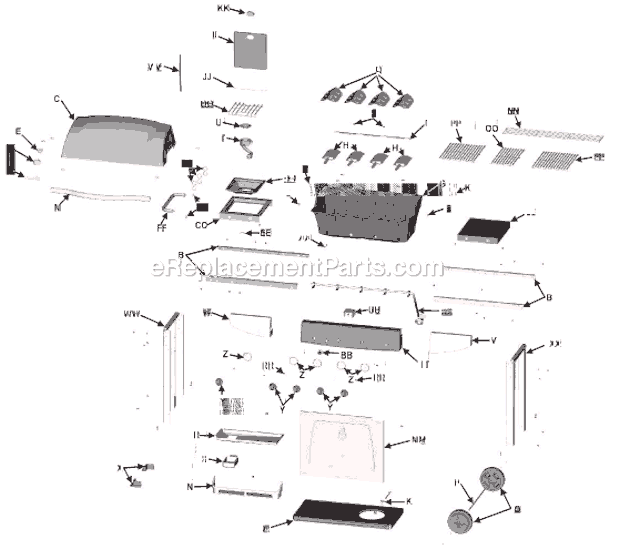 Page A Diagram and Parts List for 463453206  Char-Broil Grill
