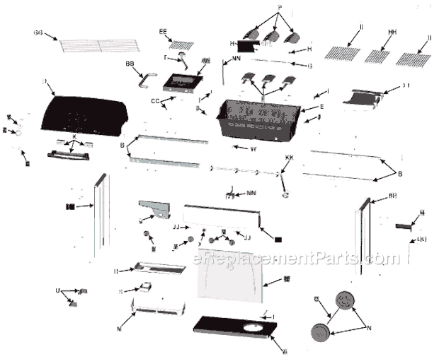 Page A Diagram and Parts List for 463461006  Char-Broil Grill