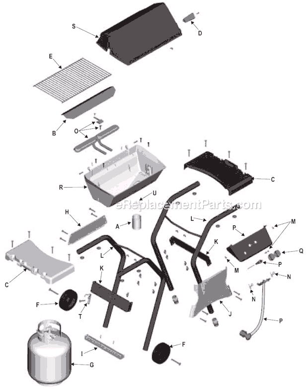 Page A Diagram and Parts List for 463531704  Char-Broil Grill