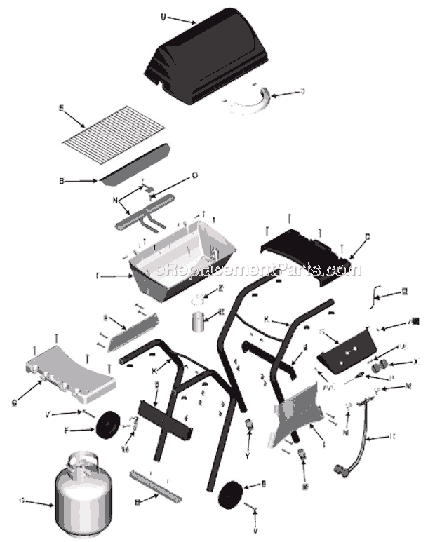 Page A Diagram and Parts List for 463531706  Char-Broil Grill