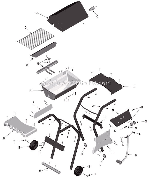 Page A Diagram and Parts List for 463550505  Char-Broil Grill