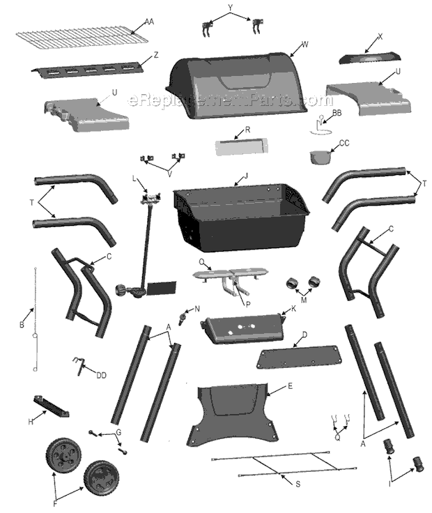 Page A Diagram and Parts List for 463612009  Char-Broil Grill