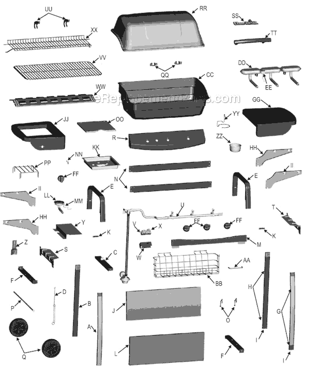 Page A Diagram and Parts List for 463723310  Char-Broil Grill