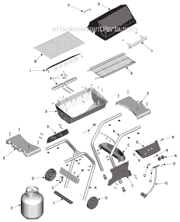 Page A Diagram and Parts List for 463731503 2002-2003 Char-Broil Grill