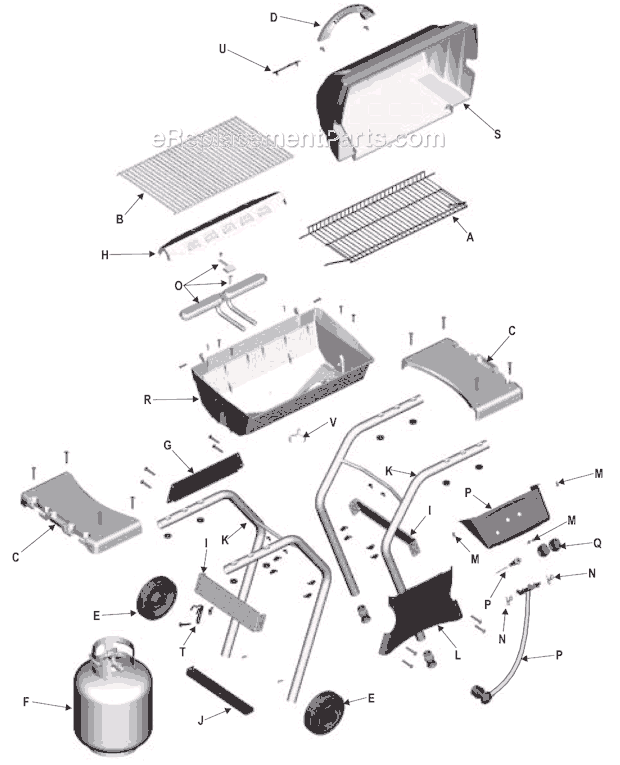 Page A Diagram and Parts List for 463731803 2002-2003 Char-Broil Grill