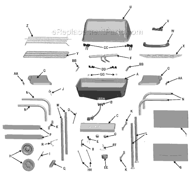 Page A Diagram and Parts List for 463741008  Char-Broil Grill