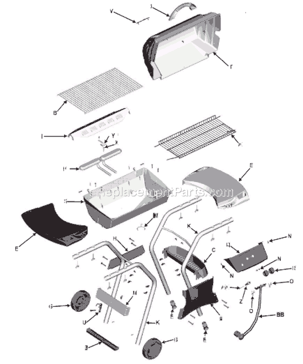 Page A Diagram and Parts List for 463760106  Char-Broil Grill