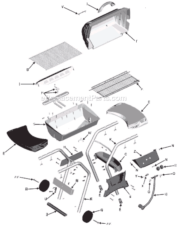 Page A Diagram and Parts List for 463760506  Char-Broil Grill