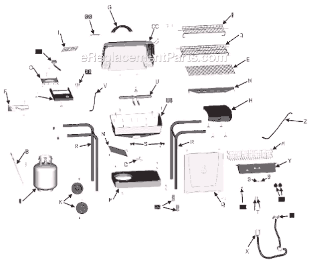 Page A Diagram and Parts List for 463761106  Char-Broil Grill