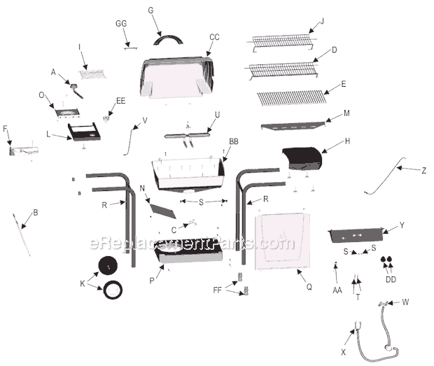 Page A Diagram and Parts List for 463761606  Char-Broil Grill