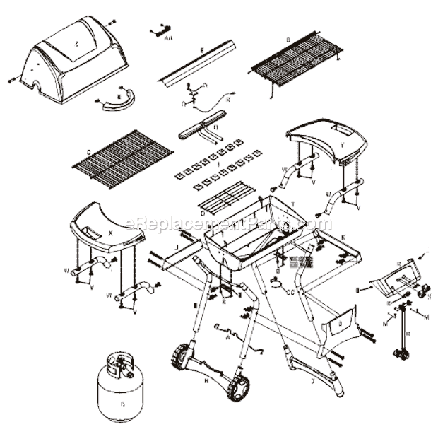 Page A Diagram and Parts List for 4638218  Char-Broil Grill