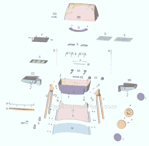 Page A Diagram and Parts List for 4638234  Char-Broil Grill