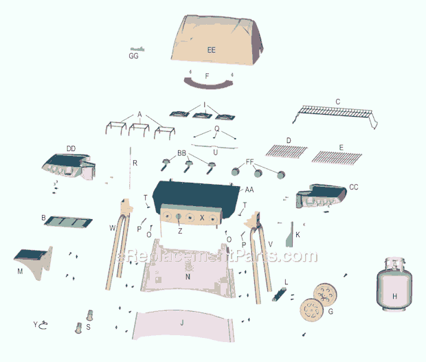 Page A Diagram and Parts List for 4638245  Char-Broil Grill