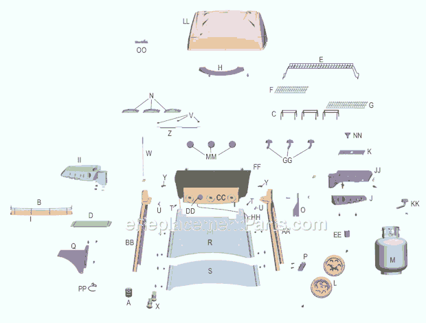 Page A Diagram and Parts List for 4638247  Char-Broil Grill
