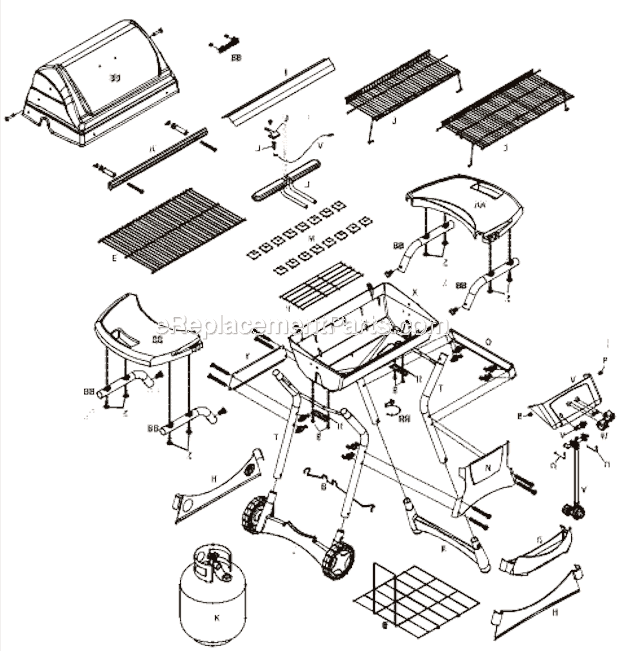 Page A Diagram and Parts List for 4638257  Char-Broil Grill