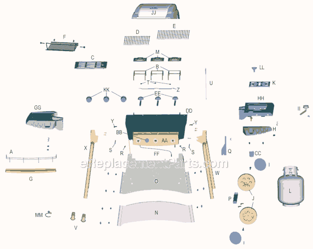Page A Diagram and Parts List for 4638267  Char-Broil Grill