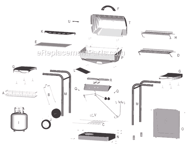 Page A Diagram and Parts List for 463831003  Char-Broil Grill