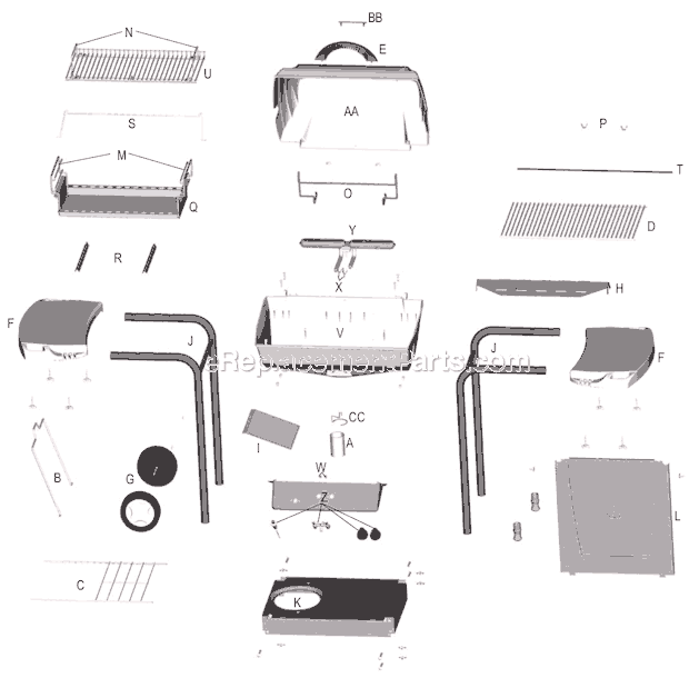 Page A Diagram and Parts List for 463831703  Char-Broil Grill
