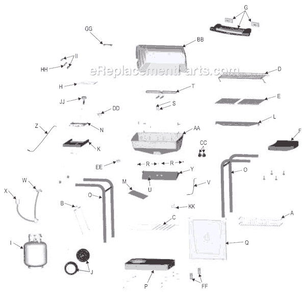 Page A Diagram and Parts List for 463832004  Char-Broil Grill