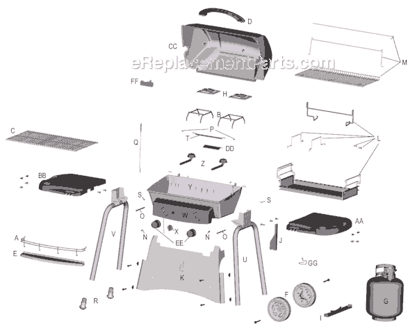 Page A Diagram and Parts List for 463832303  Char-Broil Grill