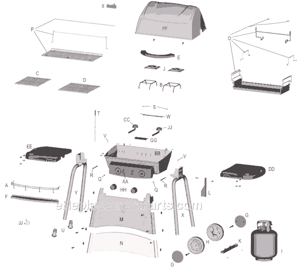Page A Diagram and Parts List for 463837803  Char-Broil Grill