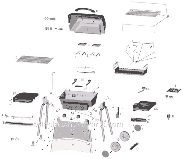 Page A Diagram and Parts List for 463837903  Char-Broil Grill