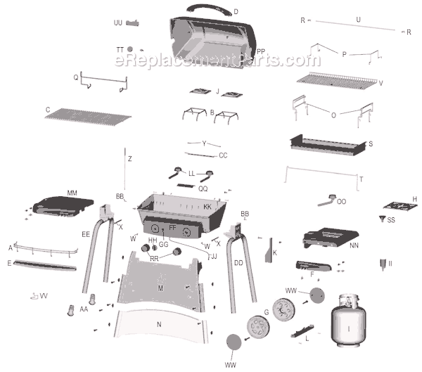 Page A Diagram and Parts List for 463838403  Char-Broil Grill