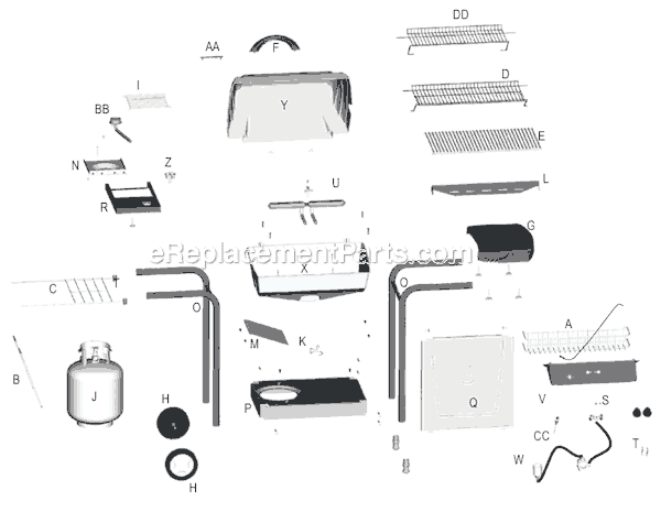 Page A Diagram and Parts List for 463839203  Char-Broil Grill