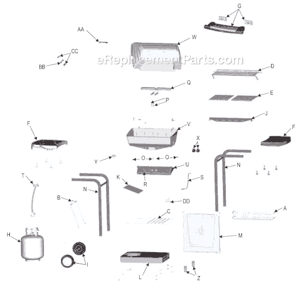Page A Diagram and Parts List for 463840904  Char-Broil Grill