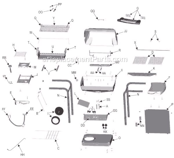 Page A Diagram and Parts List for 463841704  Char-Broil Grill