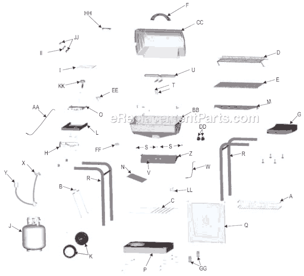 Page A Diagram and Parts List for 463842904  Char-Broil Grill