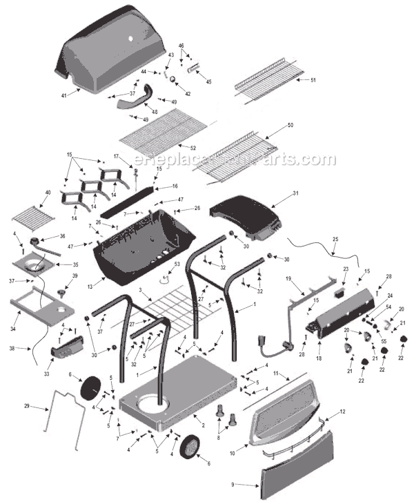 Page A Diagram and Parts List for 463843104  Char-Broil Grill